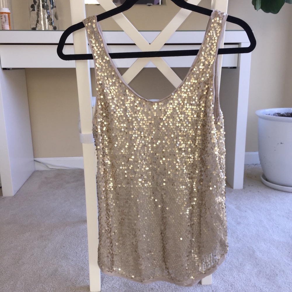 Talula (Aritzia) Gold Sequin Top XXS
